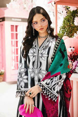 Luxe Digital Print Ensemble” – Embroidered Organza Accents by Maryam by Rania