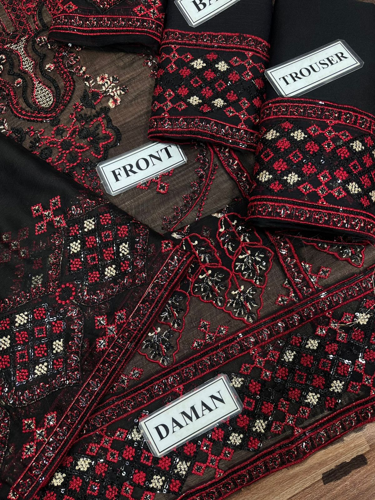 Zahra Éclat – A Symphony of Sequins in Chiffon Elegance by MARYAM BY RANIA