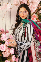 Luxe Digital Print Ensemble” – Embroidered Organza Accents by Maryam by Rania