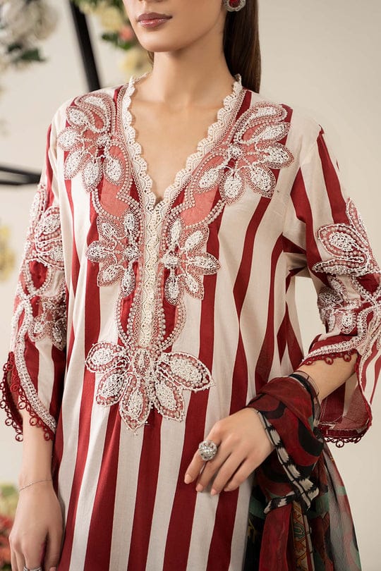 Luxe Digital Print Ensemble” – Embroidered Organza Accents by Maryam by Rania