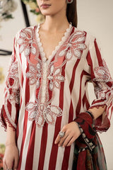 Luxe Digital Print Ensemble” – Embroidered Organza Accents by Maryam by Rania