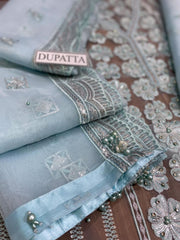 Regal Blossom – Hand Embellished Organza Ensemble by Maryam by Rania