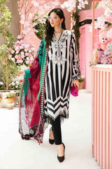 Luxe Digital Print Ensemble” – Embroidered Organza Accents by Maryam by Rania