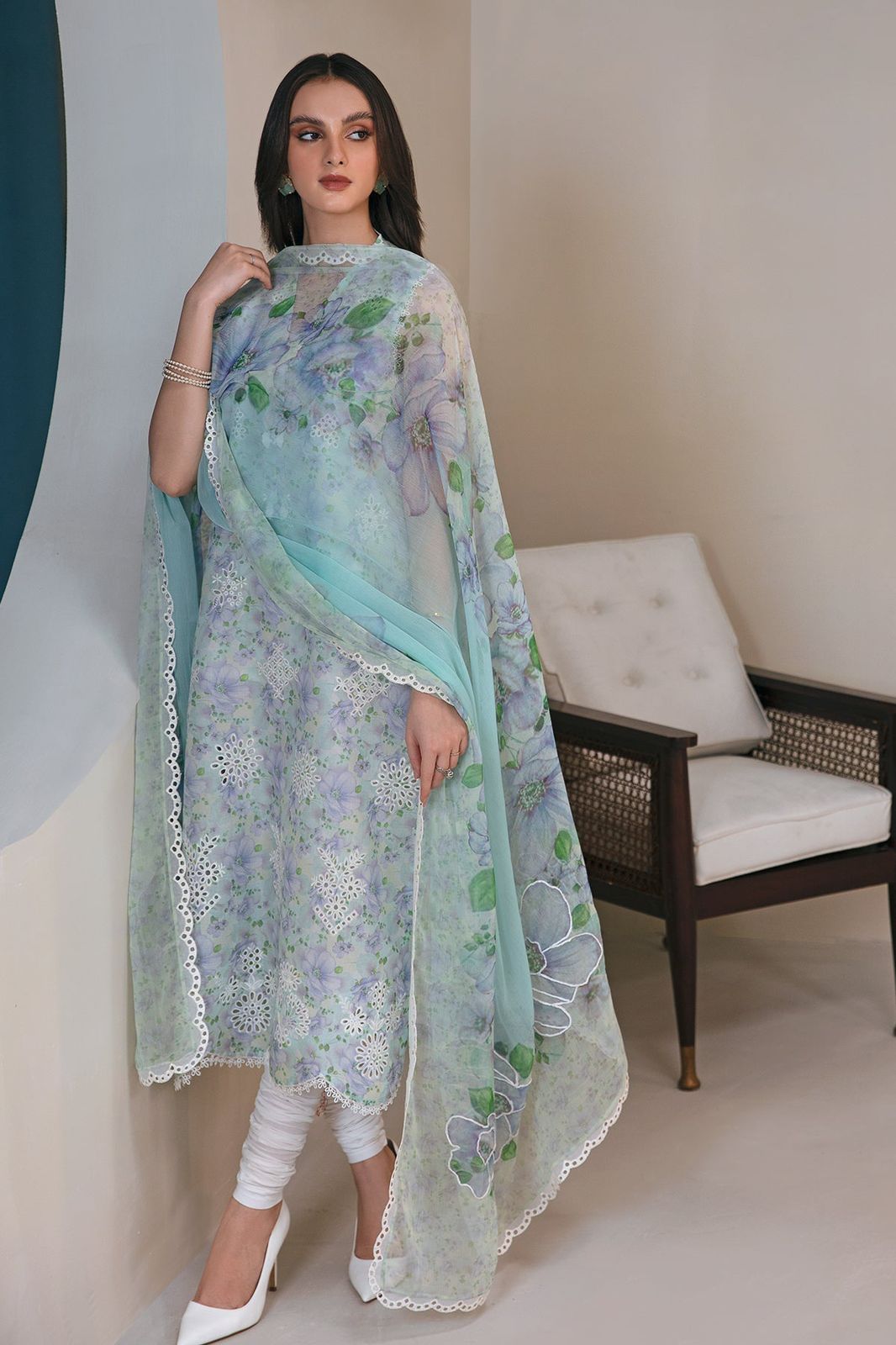 Maryam by Rania | Baroque Inspired Luxury 3PC Lawn – Embroidered Chikankari & Digital Prints